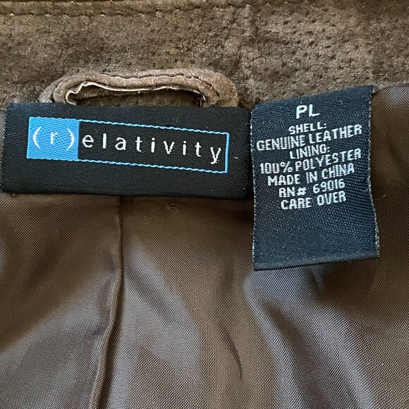 100% Suede Leather Blazer Jacket Chocolate Brown Petite L – Y2K Style Classic - Picture 6 of 11